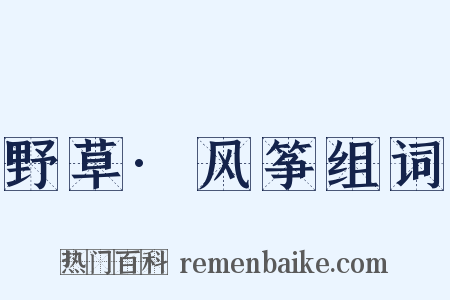 野草·风筝组词是什么意思的图片